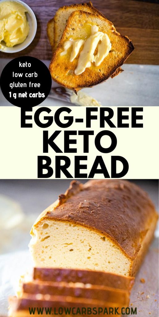 The best keto bread on the Internet! EGG FREE & only 1g net carbs. You’ll find it hard to believe that it’s keto-friendly. This keto bread recipe without it’s the best bread replacement. It's perfect for sandwiches or toasted and topped with butter. This low carb bread needs only 7 ingredients. Recipe on www.lowcarbspark.com!