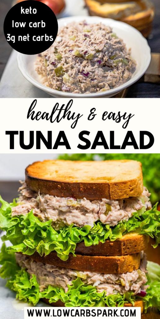 Tuna Salad is my go-to meal on warm summer days. It's made with a few wholesome ingredients such as flaky tuna, Greek yogurt, celery, red onion. It is super creamy and flavorful. Serve this salad in sandwiches, on a bed of greens, wrap in lettuce, fill in avocado boats for a filling work lunch, or an easy weeknight meal. The options are endless for this excellent tuna salad recipe.