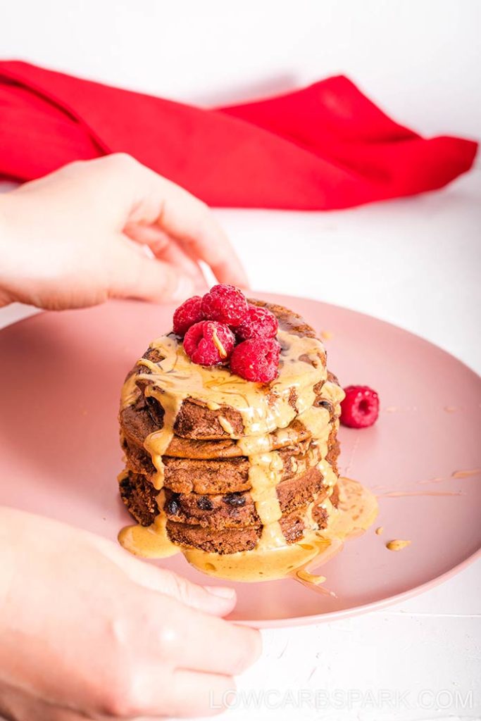 Fluffy protein pancakes made without oats, bananas, refined sugar, or wheat flour! Made with protein powder, eggs and coconut flour, these pancakes pack 15 grams of protein.