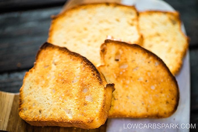 This keto bread recipe without it’s the best bread replacement. It's perfect for sandwiches or toasted and topped with butter. This low carb bread needs only 7 ingredients and makes delicious bread at only 1g net carbs for a slice.