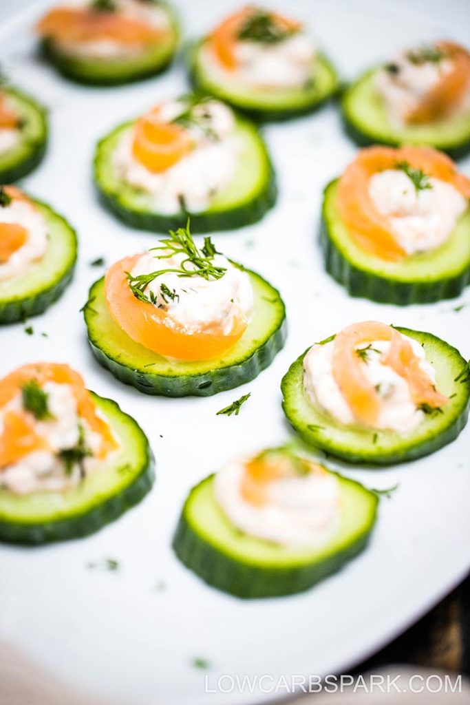 These little cucumber smoked salmon appetizers are not only elegant but delicious and quick to make. Extremely easy to assemble, this appetizer will surely impress your friends at the next dinner or party. 