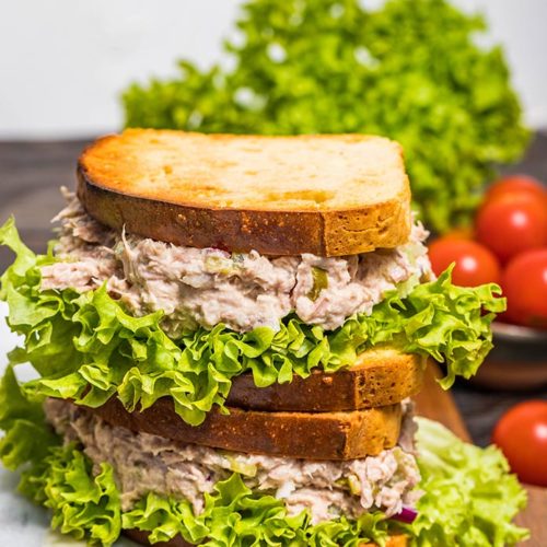 Make the best tuna sandwiches with this quick one bowl classic tuna salad recipe. It's made with a few wholesome ingredients such as flaky tuna, Greek yogurt, celery, red onion.