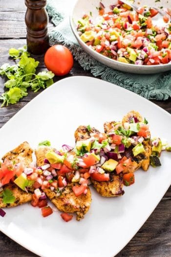 Cilantro Lime Grilled Chicken with Avocado Salsa