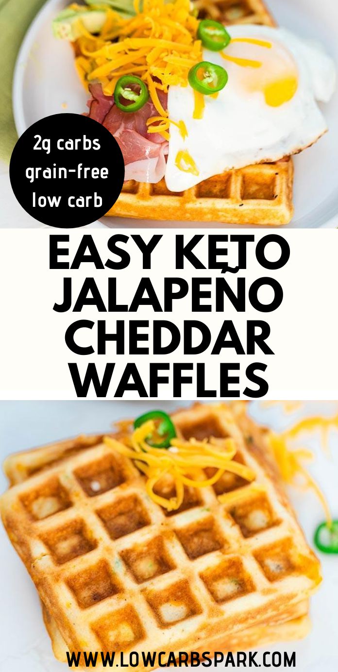 Savory Keto Jalapeno  Cheddar Waffles - Easy Low Carb Waffles