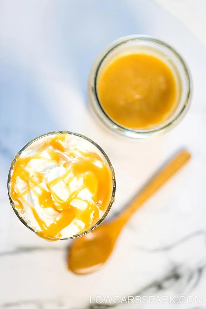 Low Carb Keto Caramel Pumpkin Spice Frappuccino 2 easy starbucks keto pumpkin caramel frappucino