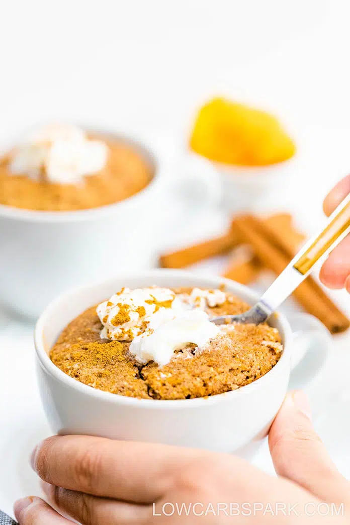 Keto Pumpkin Mug Cake - Ready in 3 minutes! 8 how to make keto pumpkin bread in a mug