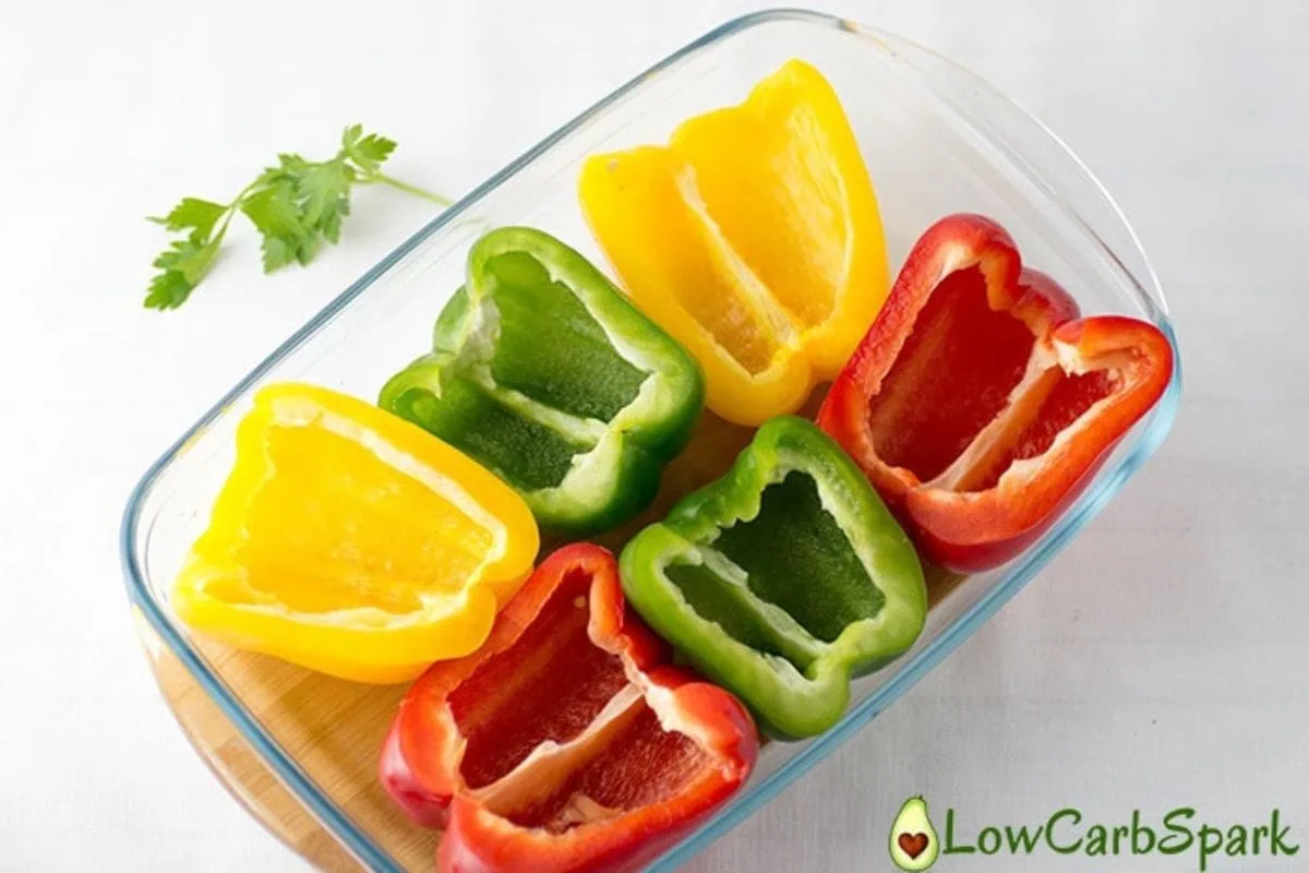 Healthy Keto Stuffed Peppers 4 how to make keto stuffed peppers prep the peppers