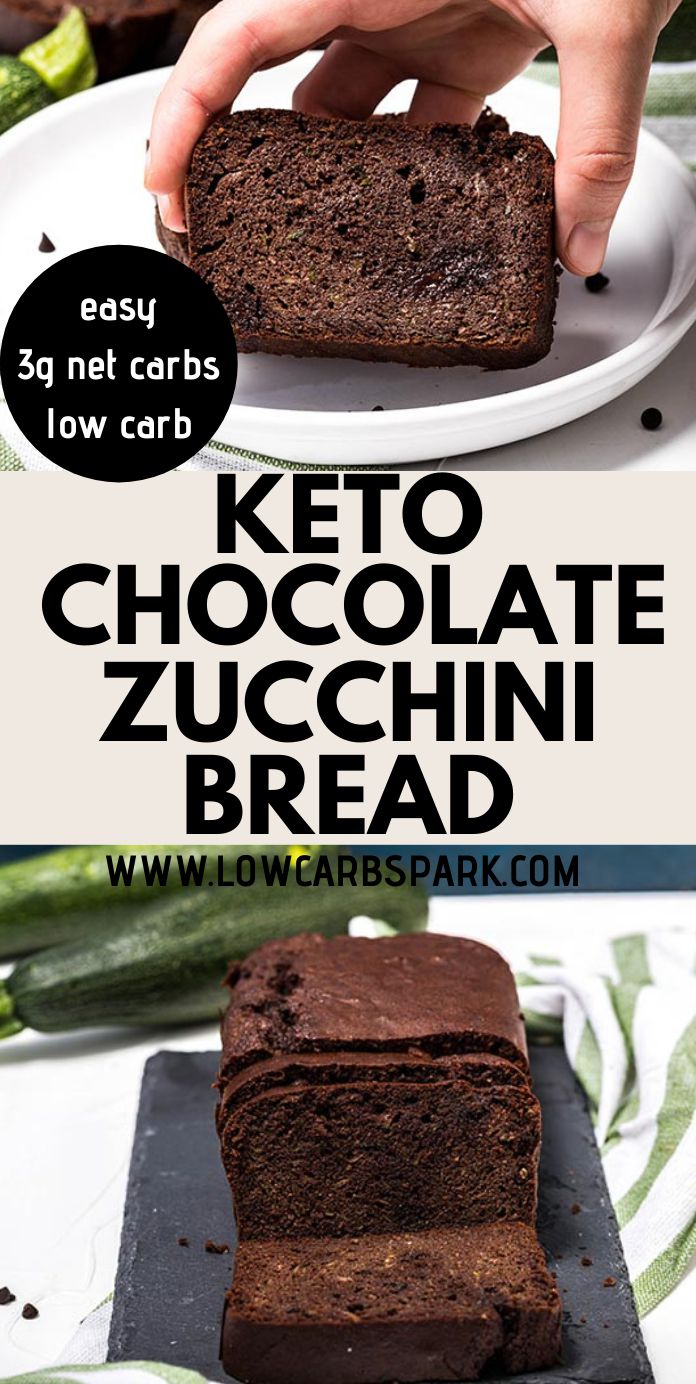 One-Bowl Keto Chocolate Zucchini Bread - 3g net carbs