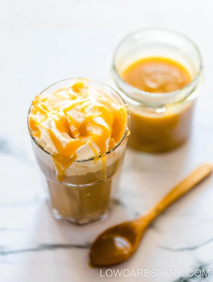 Low Carb Keto Caramel Pumpkin Spice Frappuccino 3 quick keto caramel frappucino