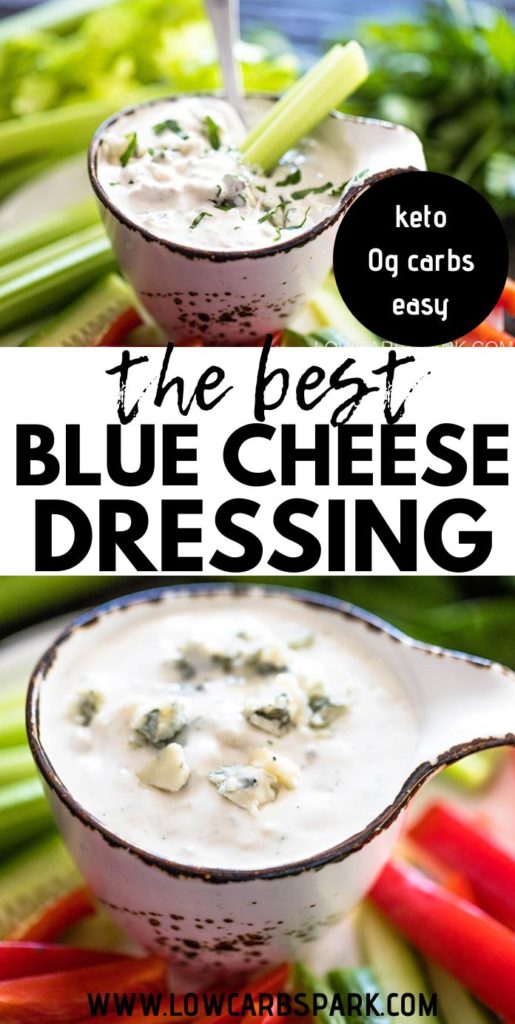 Make the best blue cheese dressing is a creamy, rich, and tangy dressing perfect for a tasty salad or a dipping sauce for vegetables or chips. Nothing's better than a homemade chunky blue cheese dressing that's incredibly easy to make. #dressing #dip #bluecheese #recipes