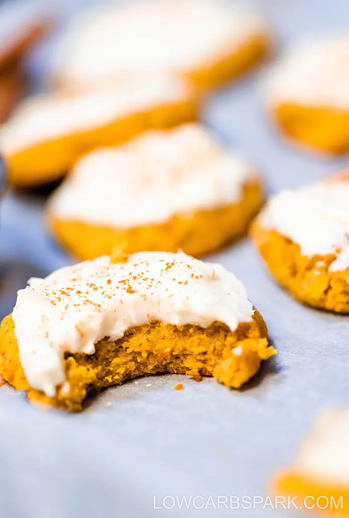 Soft Low Carb Keto Pumpkin Cookies 2 ingredients for keto low carb cookies
