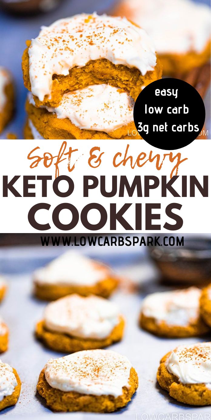 Soft Low Carb Keto Pumpkin Cookies