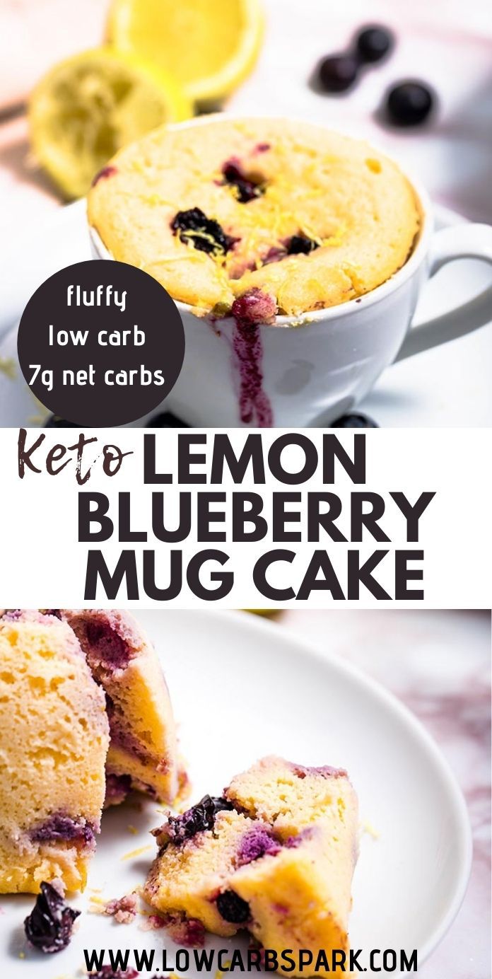 Quick Keto Lemon Blueberry Mug Cake - Low Carb 5 Minute Dessert!