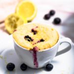Make the best keto lemon blueberry mug cake. Enoy a 5 minute super fluffy coconut flour mug cake. Perfect for a keto breakfast or snack.