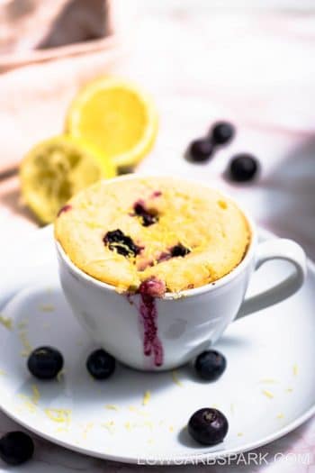 Quick Keto Lemon Blueberry Mug Cake – Low Carb 5 Minute Dessert!