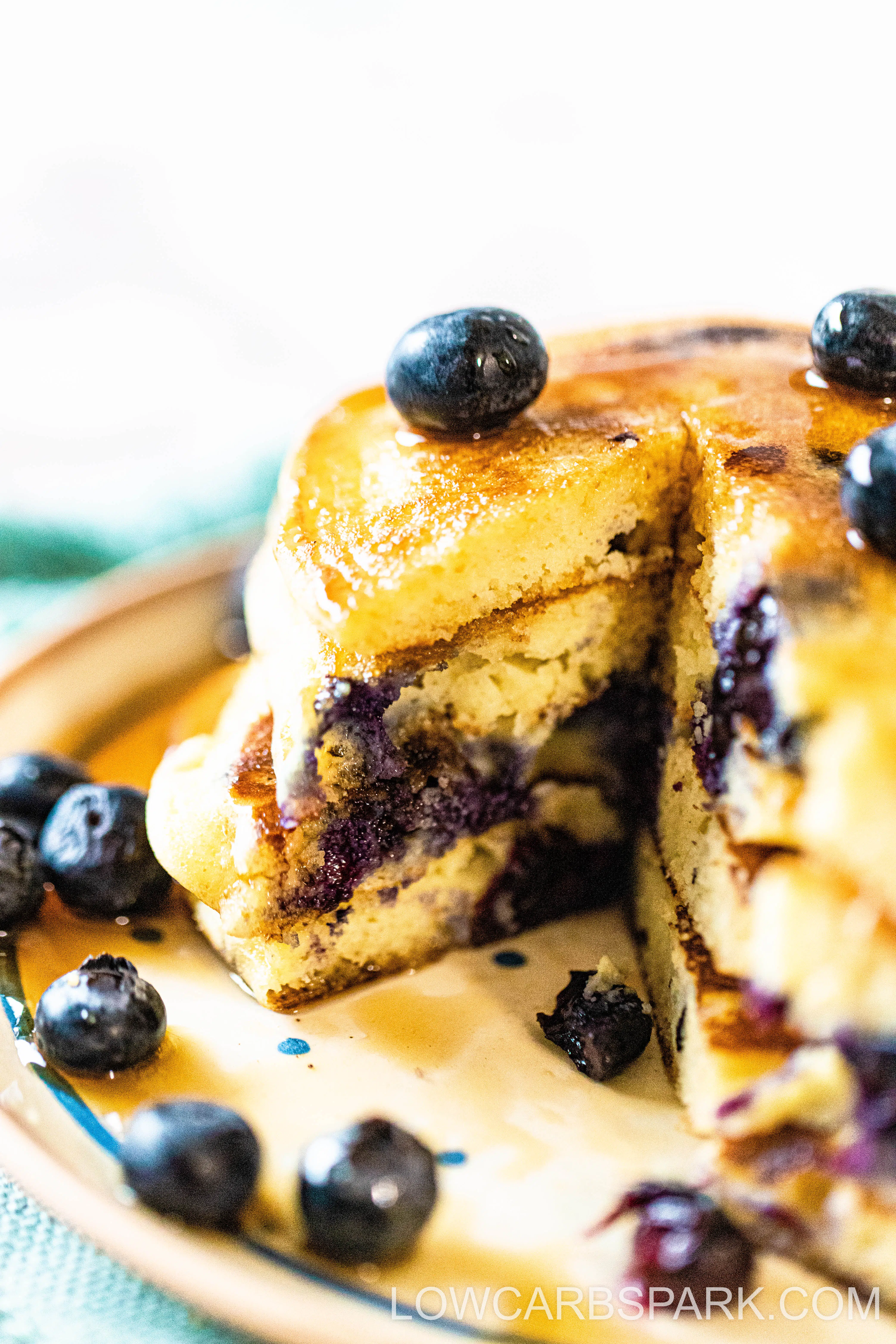 easy keto almond flour pancakes with blueberries