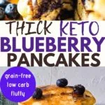 thick keto blueberry pancakes with almond flour