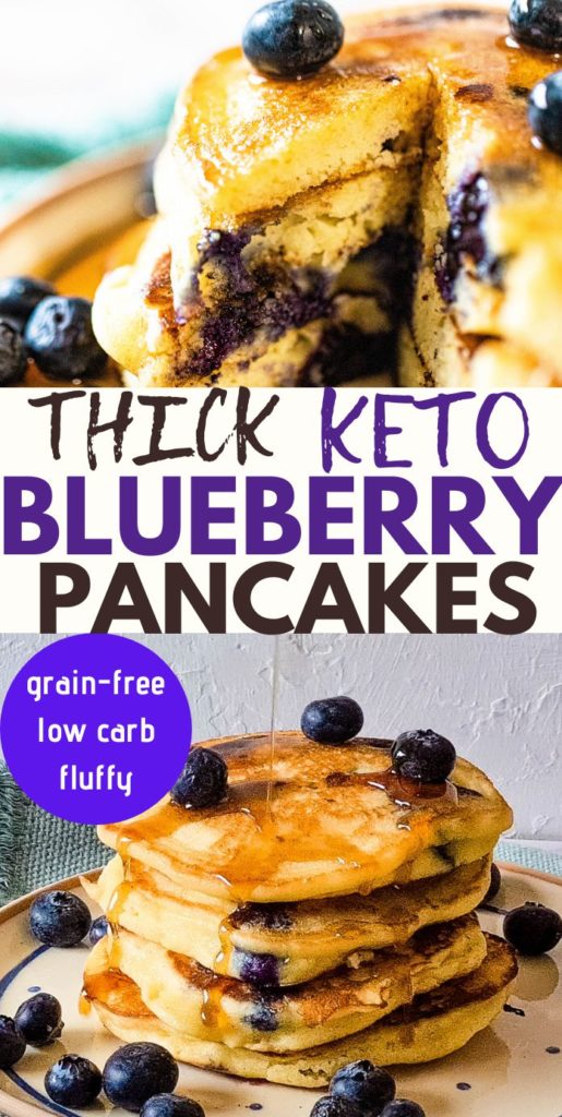 thick keto blueberry pancakes with almond flour
