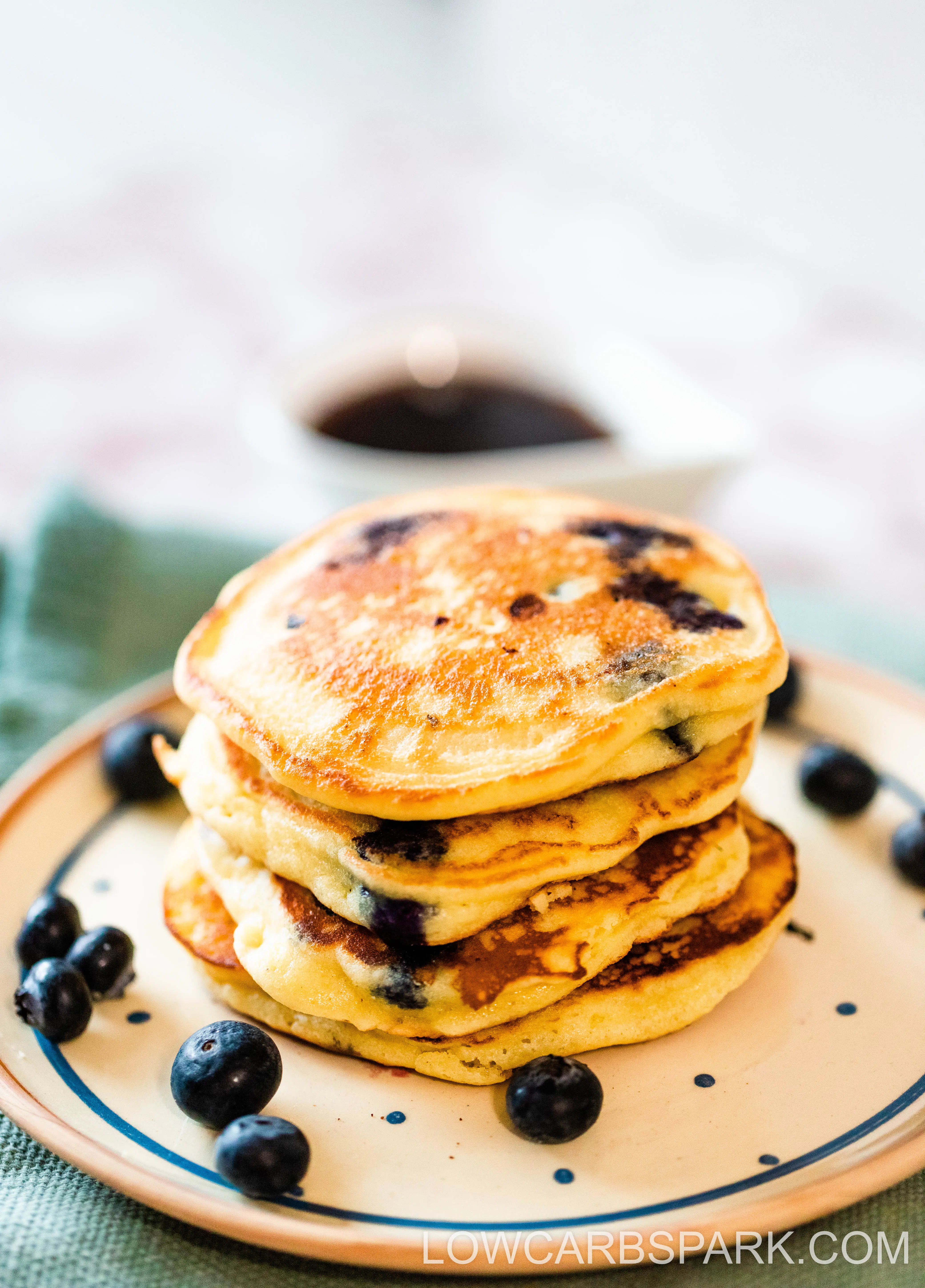 thick keto pancakes with blueberries low carb recipe scaled