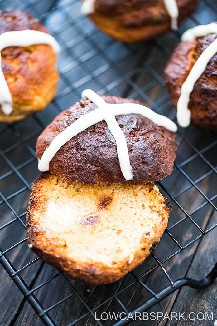 keto low carb hot cross buns for easter