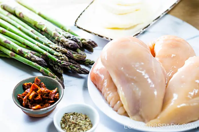ingredients for asparagus stuffed chicken