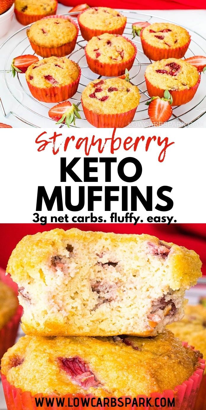 The Best Keto Strawberry Muffins - 3g Net Carbs