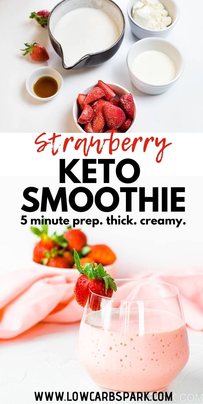 High Protein Keto Strawberry Smoothie - Super Thick & Creamy!
