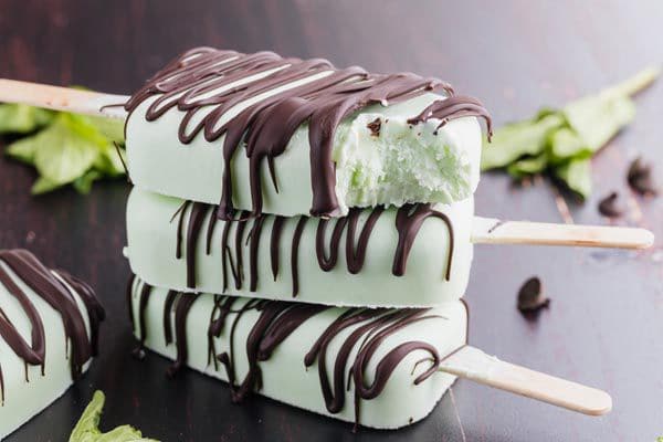 keto mint chocolate ice cream bars treat