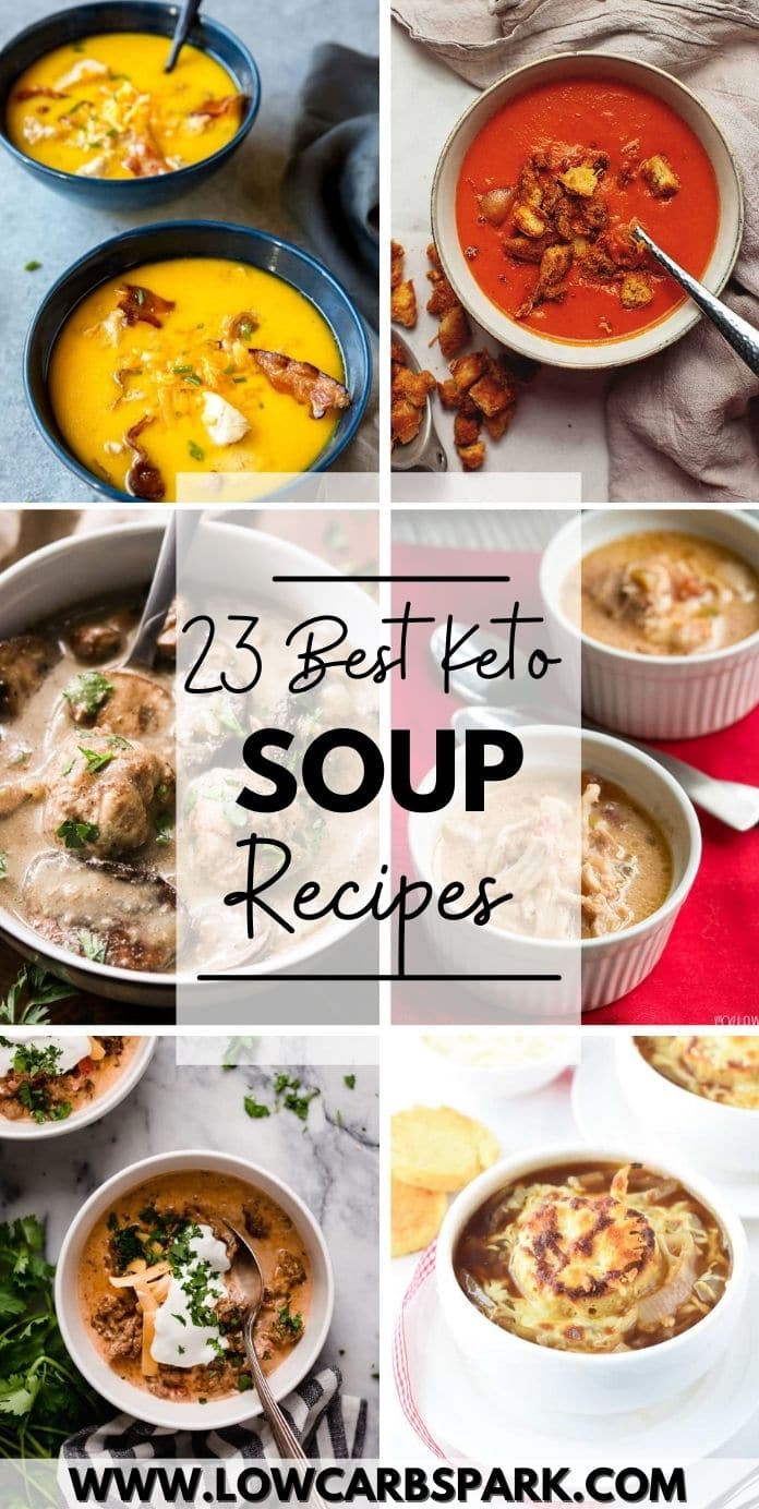 best keto soup recipes collage