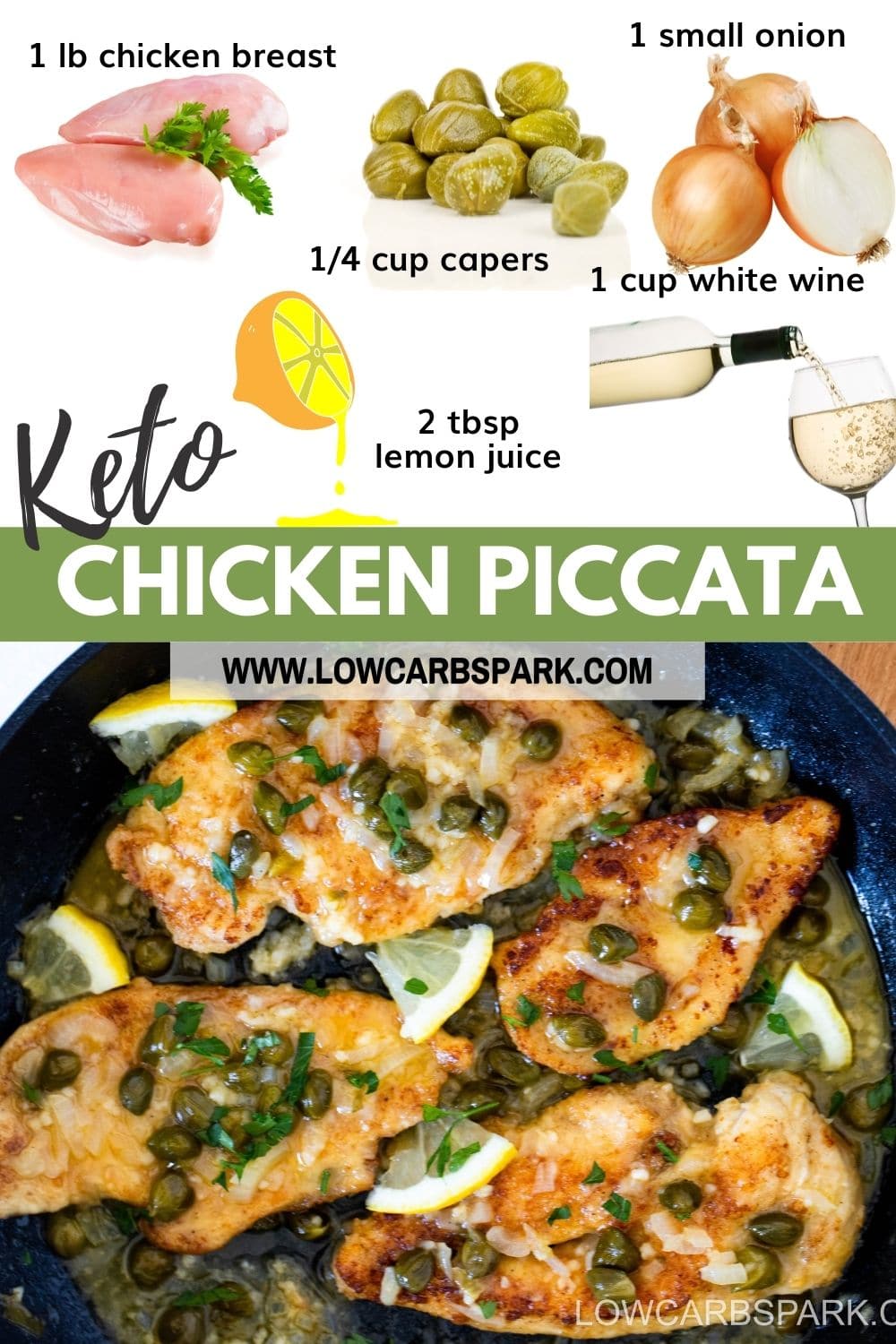 Easy Chicken Piccata - Keto Low Carb Lemon Chicken Recipe