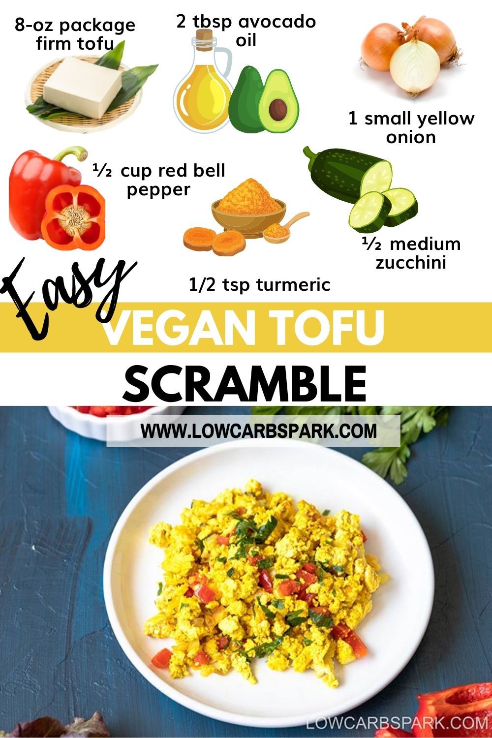 Vegan Tofu Scramble - 15 Minute Keto & Low Carb Recipe