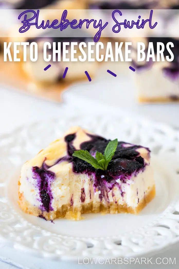 blueberry swirl keto cheescake bars lowcarbspark