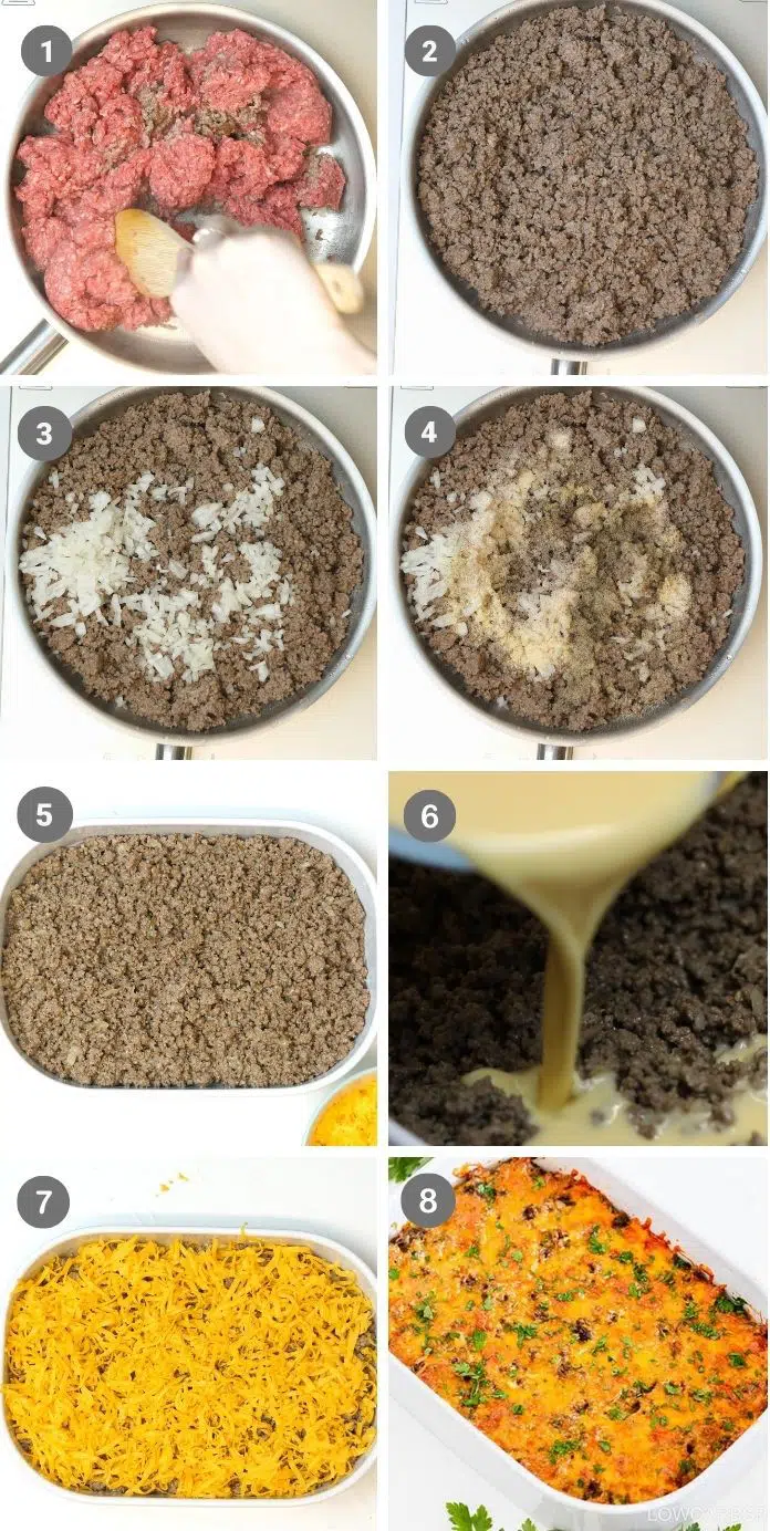 Homemade Keto Cheeseburger Casserole 3 keto cheeseburger casserole step by step instructions