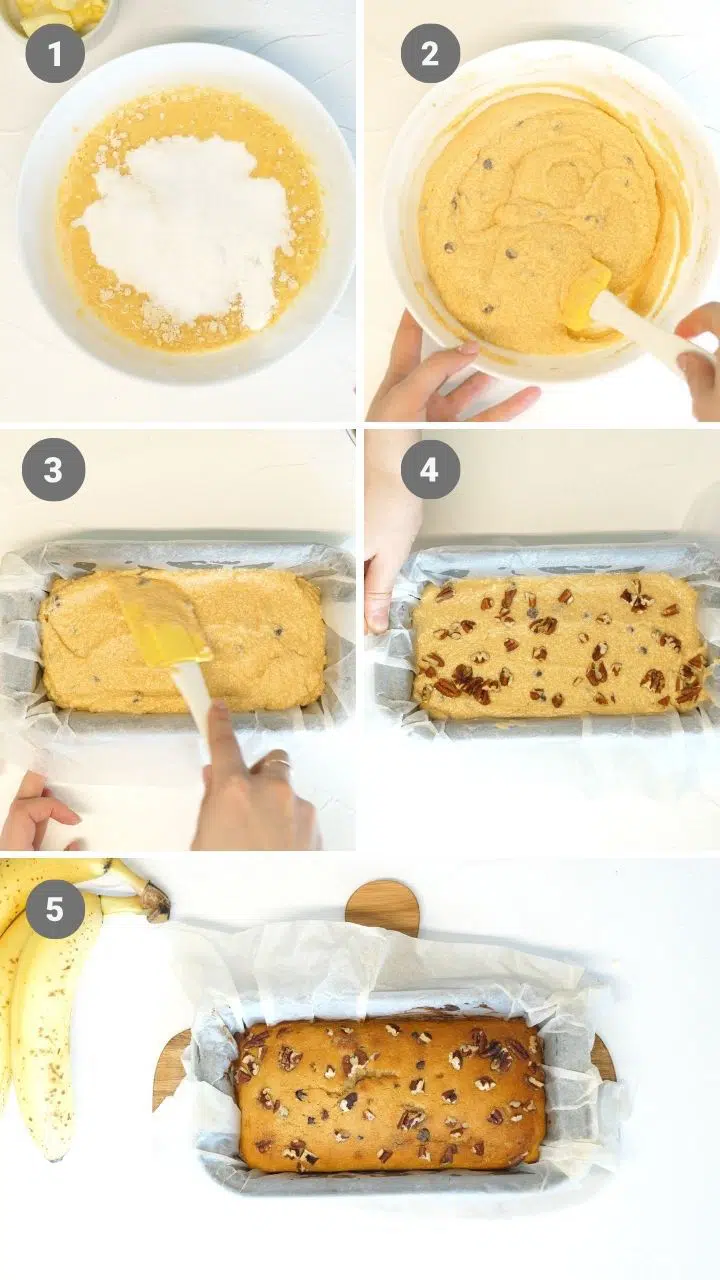 Keto Banana Bread 3 step by step keto banana bread low carb