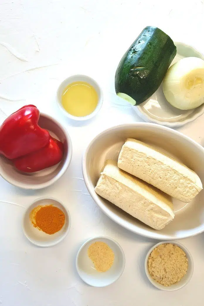 Vegan Tofu Scramble - 15 Minute Keto & Low Carb Recipe 3 vegetable vegan tofu scramble keto recipe