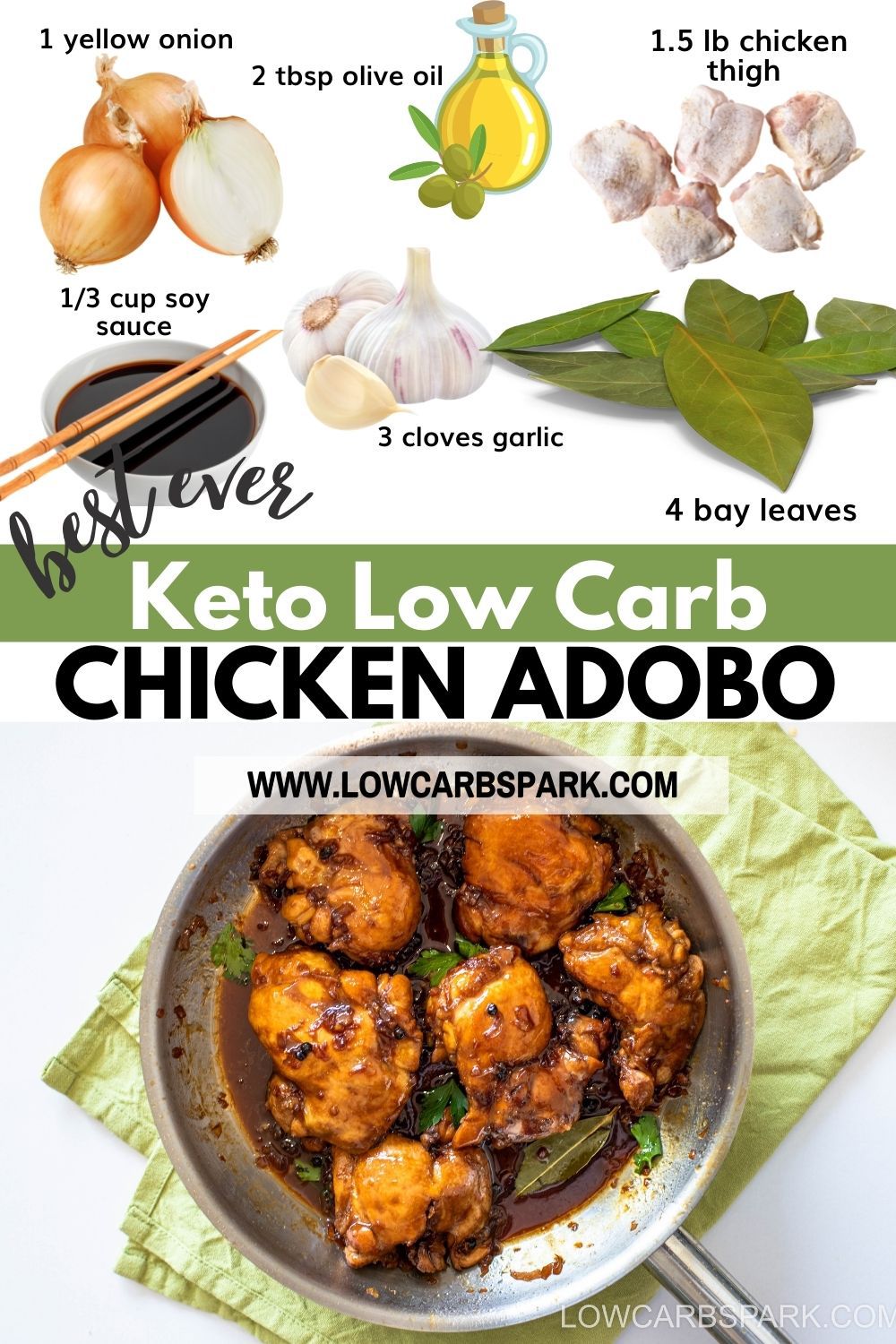 Filipino Chicken Adobo (Keto & Low Carb)