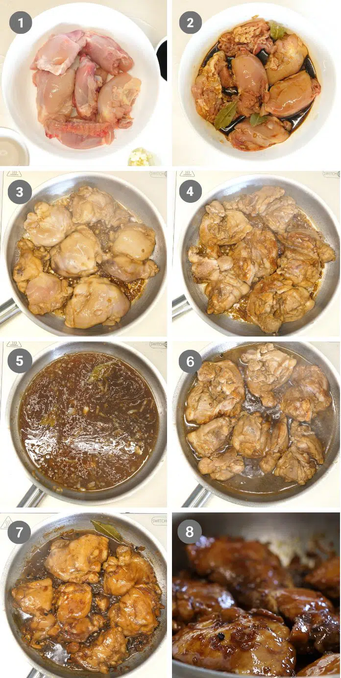 Filipino Chicken Adobo (Keto & Low Carb) 4 filipino chicekn adobo step by step instructions