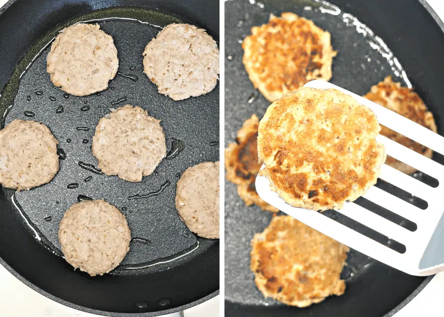 Keto Tuna Cakes with Lemon Dill Aioli 5 form and cook tuna cakes