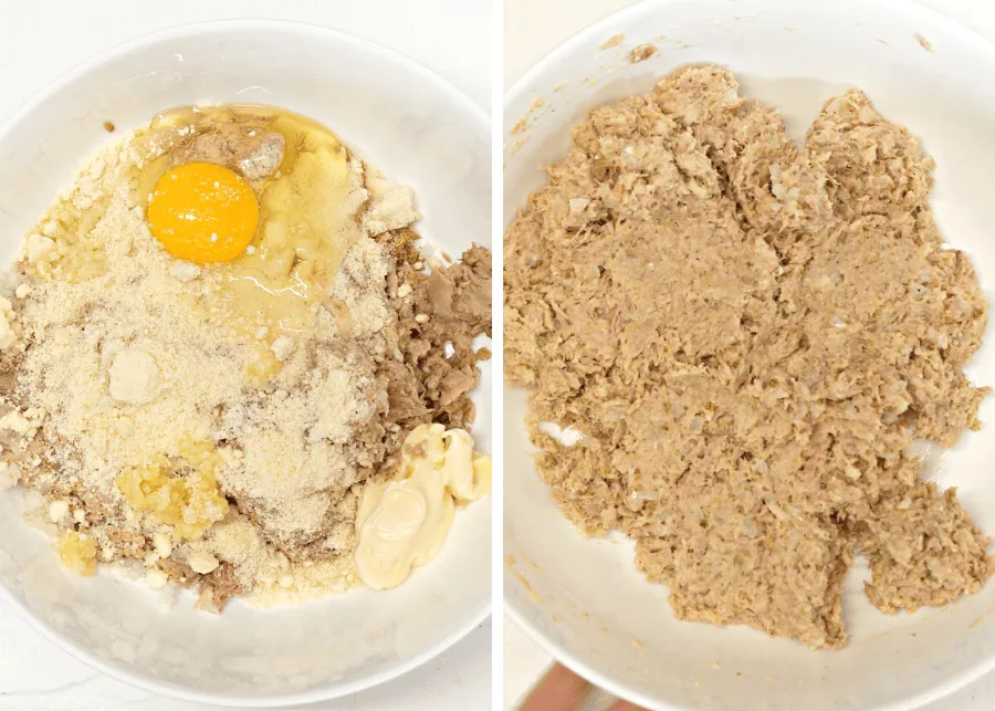 Keto Tuna Cakes with Lemon Dill Aioli 4 keto tuna cakes make the batter