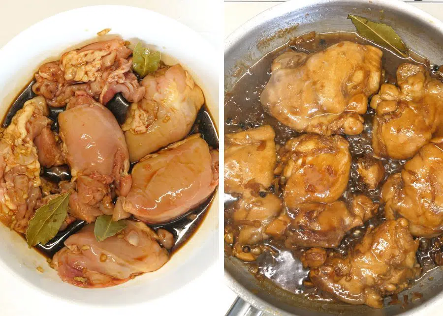 Filipino Chicken Adobo (Keto & Low Carb) 5 marinate the chicken adobo and cook in a pan
