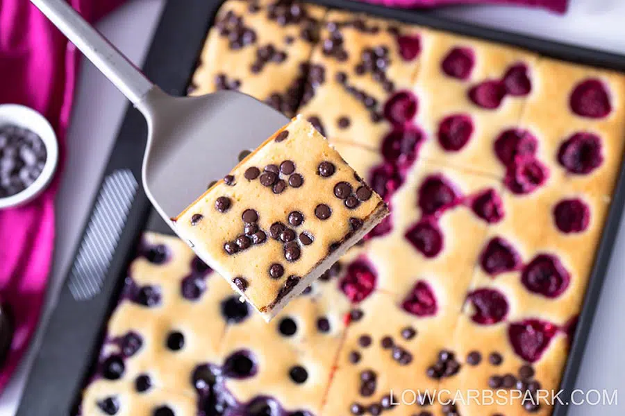 Keto Sheet Pan Pancakes 3 pancakes with almond flour and coconut flour