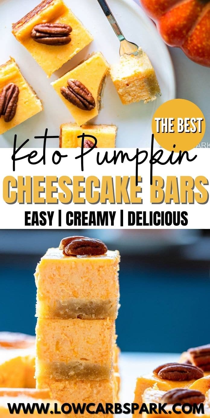 Keto Pumpkin Cheesecake Bars