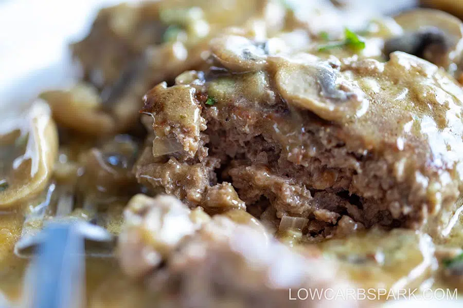 Salisbury Steak with Mushroom Gravy 10 texture of salisbury steak keto recipe