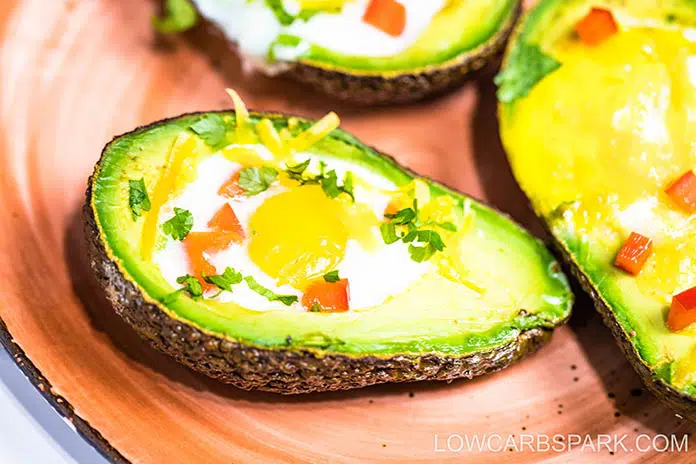 easy baked avocado with eggs
