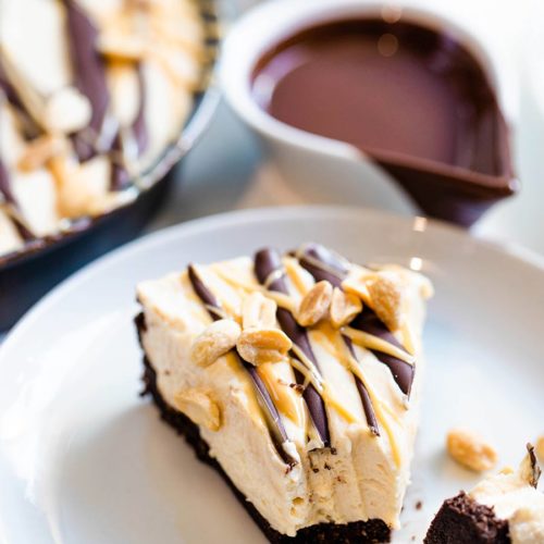 Learn how to make this homemade Keto Peanut Butter Pie from scratch with just a few low carb ingredients. It's a crazy creamy no-bake keto pie that everyone loves. This dreamy low carb pie has a chocolatey Oreo like crust and a luscious sugar-free peanut butter filling.