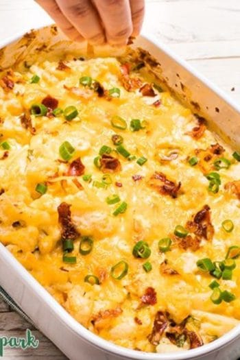 Loaded Cauliflower Bake with Cheddar and Bacon