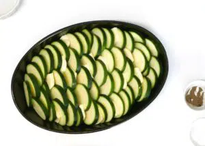 arrange zucchini in a casserole dish
