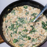 best easy creamed spinach and mushrooms
