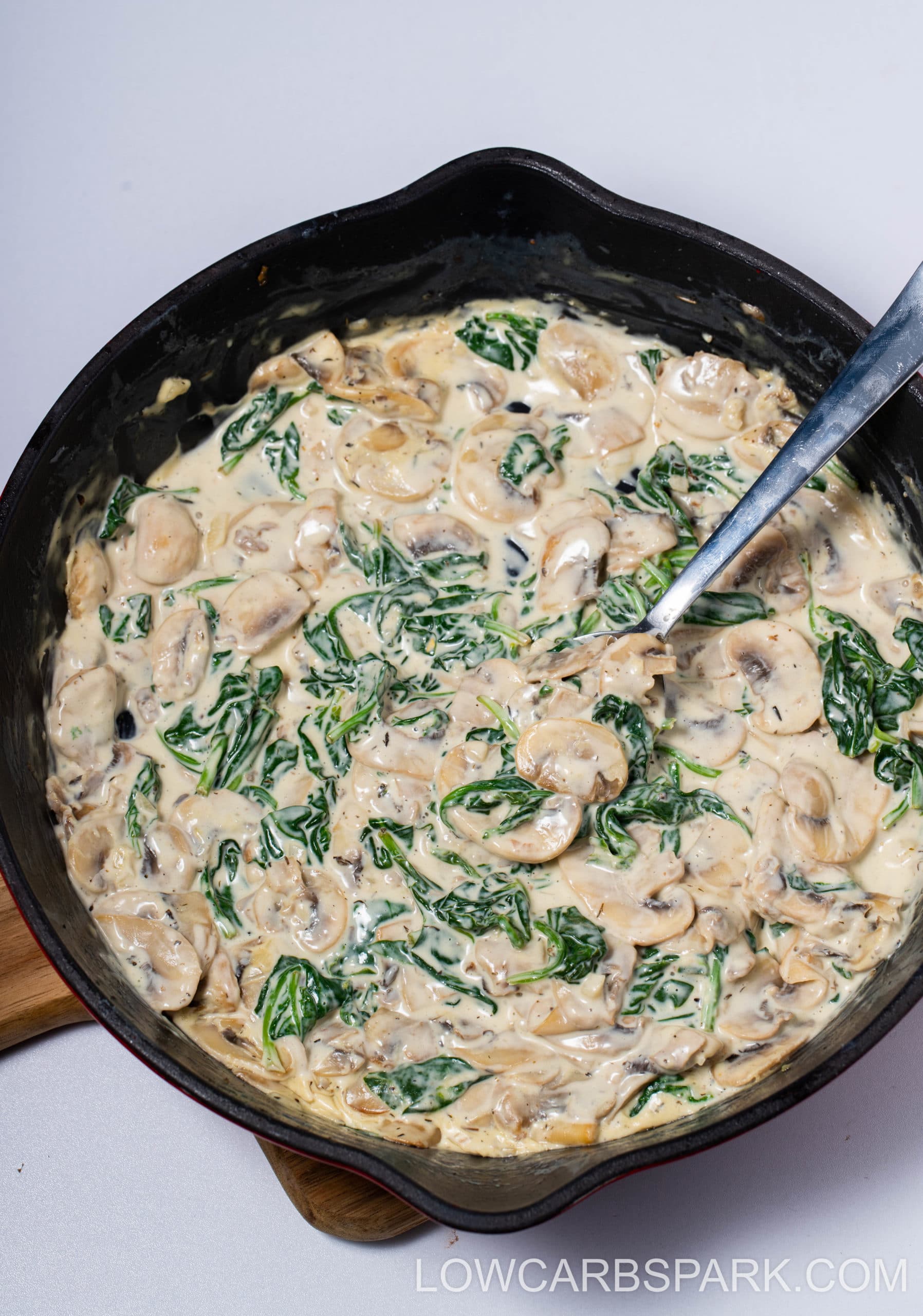 best easy creamed spinach and mushrooms