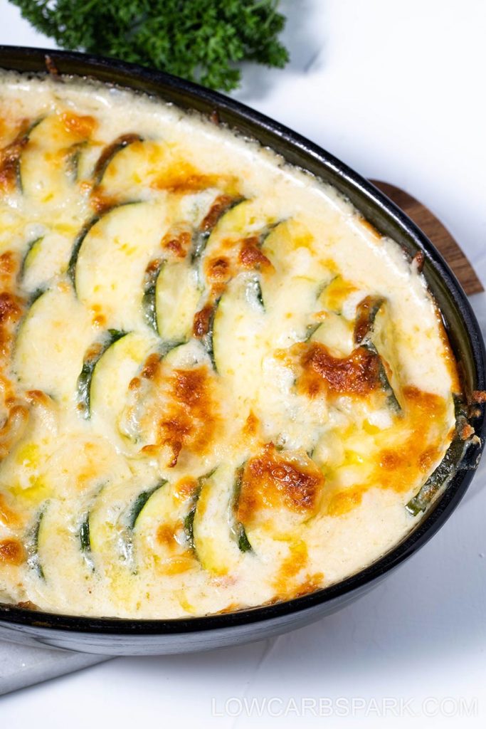 Best Zucchini Casserole - Super Creamy and Cheesy - Low Carb Spark